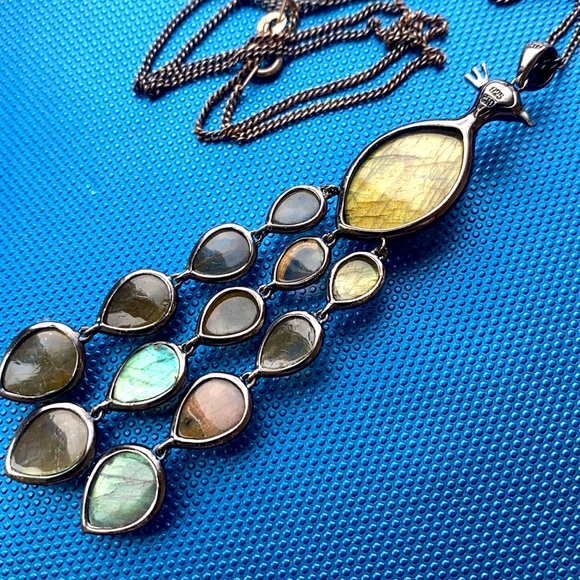 Clyde Duneier sterling silver Labradorite Peacock - Picture 5 of 9
